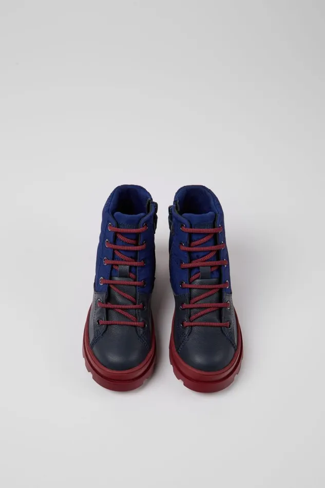 Kids Camper Boots Brutus GORETEX Blue Leather And Textile Boots Kids Camper Boots Brutus GORETEX Blue Leather And Textile Boots