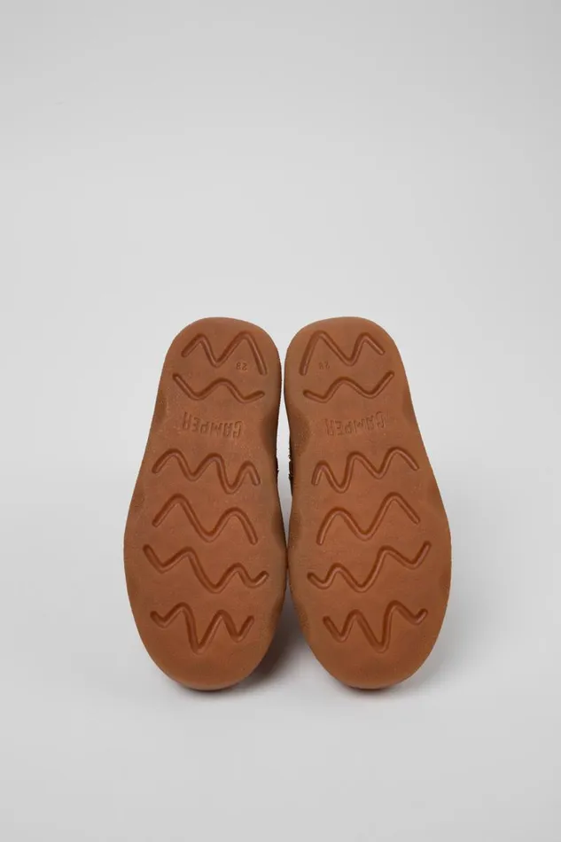 Kids Camper Boots Kiddo Brown Leather And Textile Ankle Boots For Kids Kids Camper Boots Kiddo Brown Leather And Textile Ankle Boots For Kids