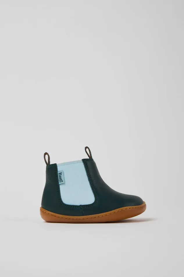 Kids Camper Boots Peu Green Leather Boots For Kids Kids Camper Boots Peu Green Leather Boots For Kids