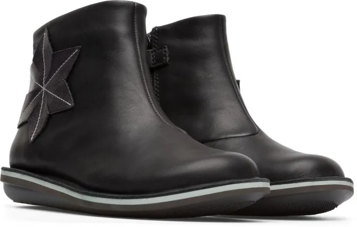 Kids Camper Boots Twins Black TWINS Zip Boot For Girls
