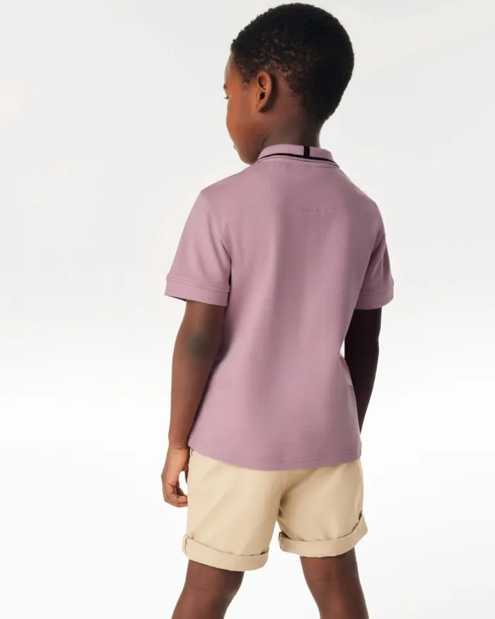 Kids DORU 8211 Branded Panel Cotton Polo Shirt Pink Ted Baker Tops Kids DORU 8211 Branded Panel Cotton Polo Shirt Pink Ted Baker Tops