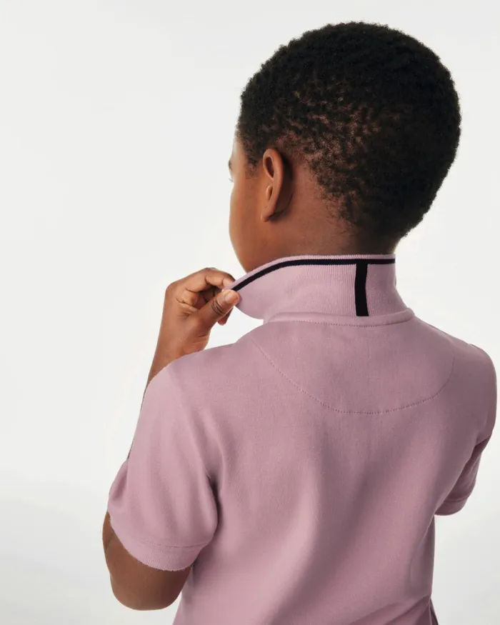 Kids DORU 8211 Branded Panel Cotton Polo Shirt Pink Ted Baker Tops Kids DORU 8211 Branded Panel Cotton Polo Shirt Pink Ted Baker Tops