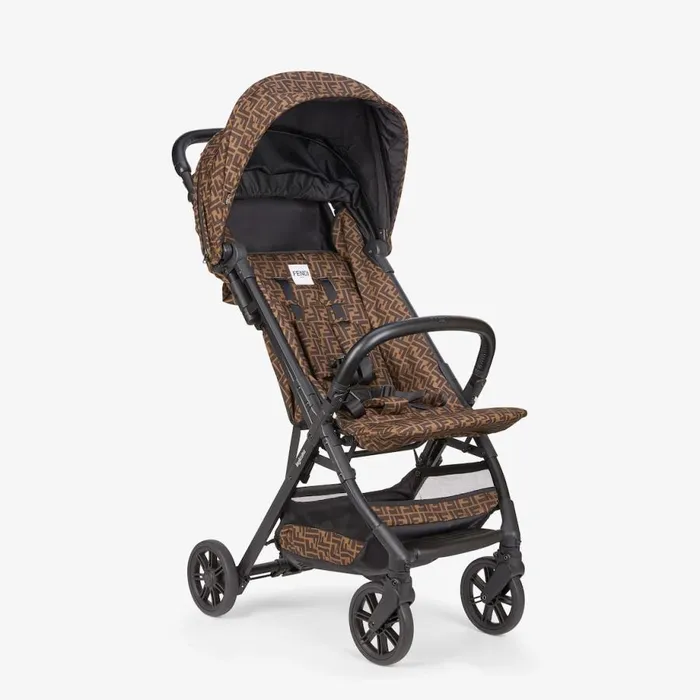 Kids Ff Logo Fabric Pushchair Fendi Strollers and Accessories