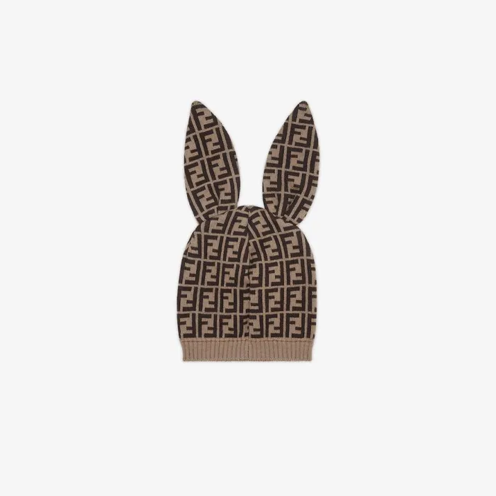Kids Ff Logo Knitted Hat Fendi Strollers and Accessories