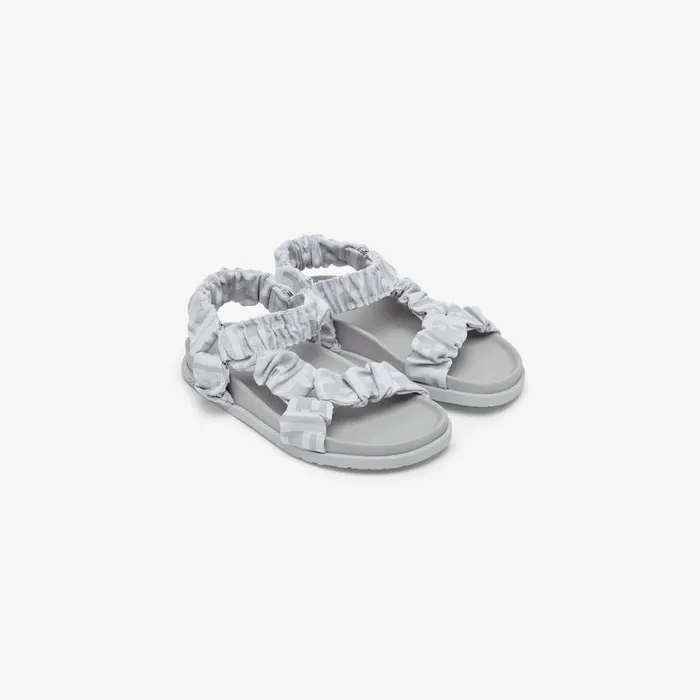 Kids Grey Fabric Junior Sandals Grey Fendi Shoes