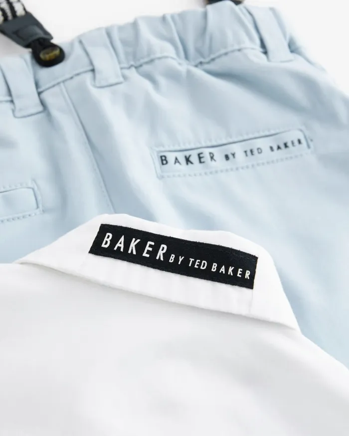 Kids HARALAM 8211 Branded Shirt Trousers And Braces Set Blue Ted Baker Baby