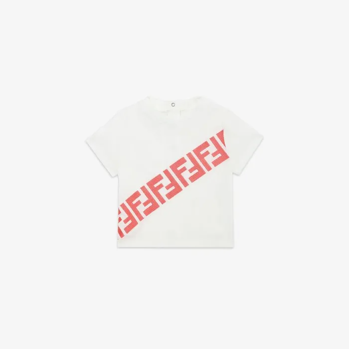 Kids Jersey TShirt With Large Logo White Fendi Baby Girl