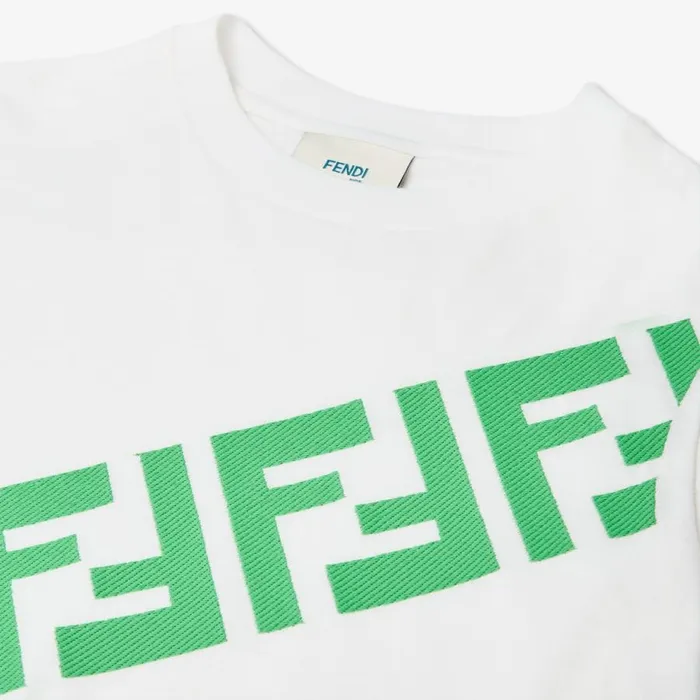 Kids Jersey TShirt With Large Logo White Fendi Ready To Wear