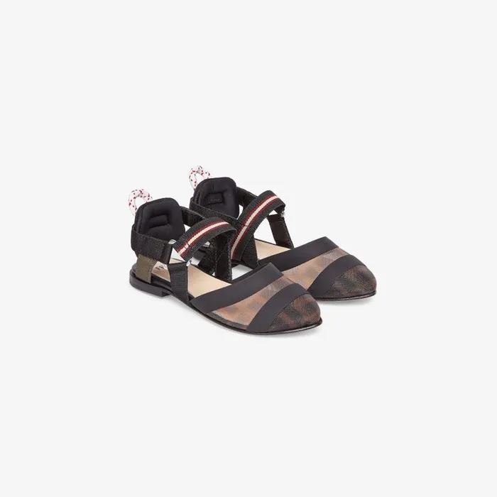 Kids Junior Girl Mesh Ballerinas Fendi Shoes