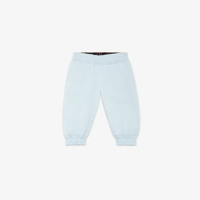 Kids Light Blue Fleece And Ff Nylon Reversible Trousers Light Blue Fendi Baby Boy