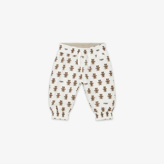 Kids Multicolour Poplin And Jersey Fleece Reversible Baby Trousers Multicolour Fendi Baby Girl