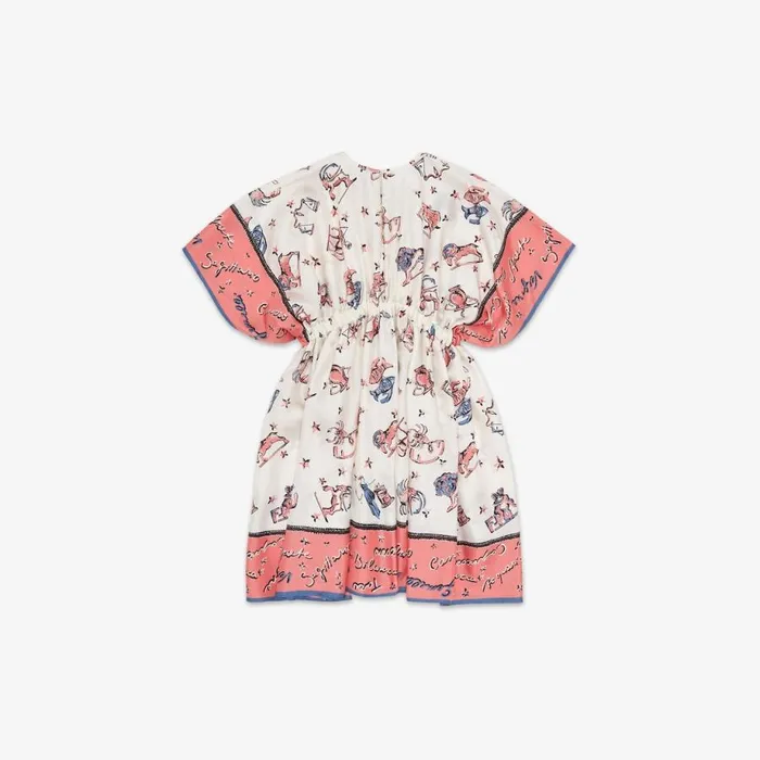 Kids Multicolour Silk Junior Dress Multicolour Fendi Ready To Wear