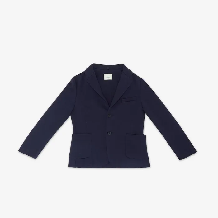 Kids Navy Blue Jacket With Ff Hood Blue Fendi Ready To Wear