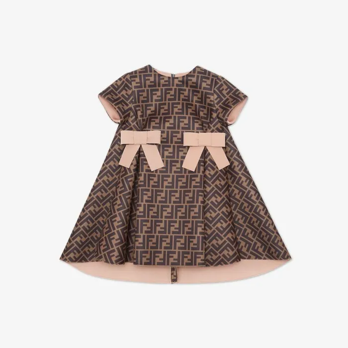 Kids Neoprene Dress With Logo Multicolour Fendi Ready To Wear