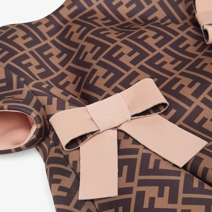 Kids Neoprene Dress With Logo Multicolour Fendi Ready To Wear