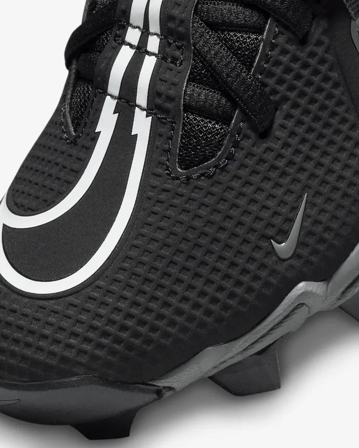 Kids Nike Alpha Menace 3 Shark BlackIron GreyWhite Nike Shoes 70 and Under
