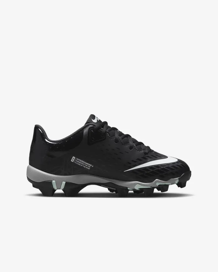 Kids Nike Hyperdiamond 4 Keystone GG BlackDark Smoke GreyWolf GreyWhite Nike Shoes 70 and Under