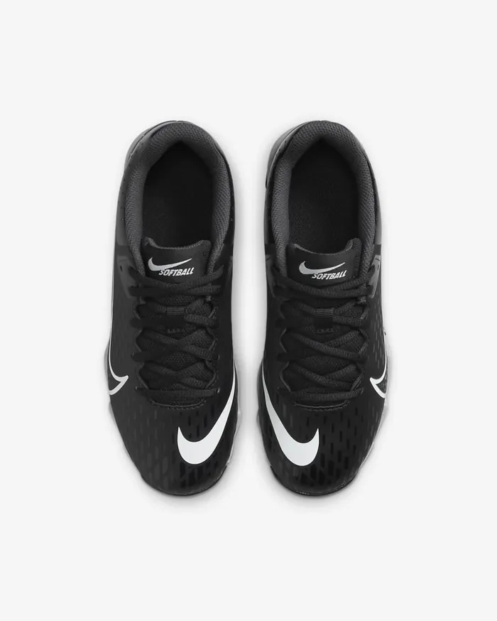 Kids Nike Hyperdiamond 4 Keystone GG BlackDark Smoke GreyWolf GreyWhite Nike Shoes 70 and Under