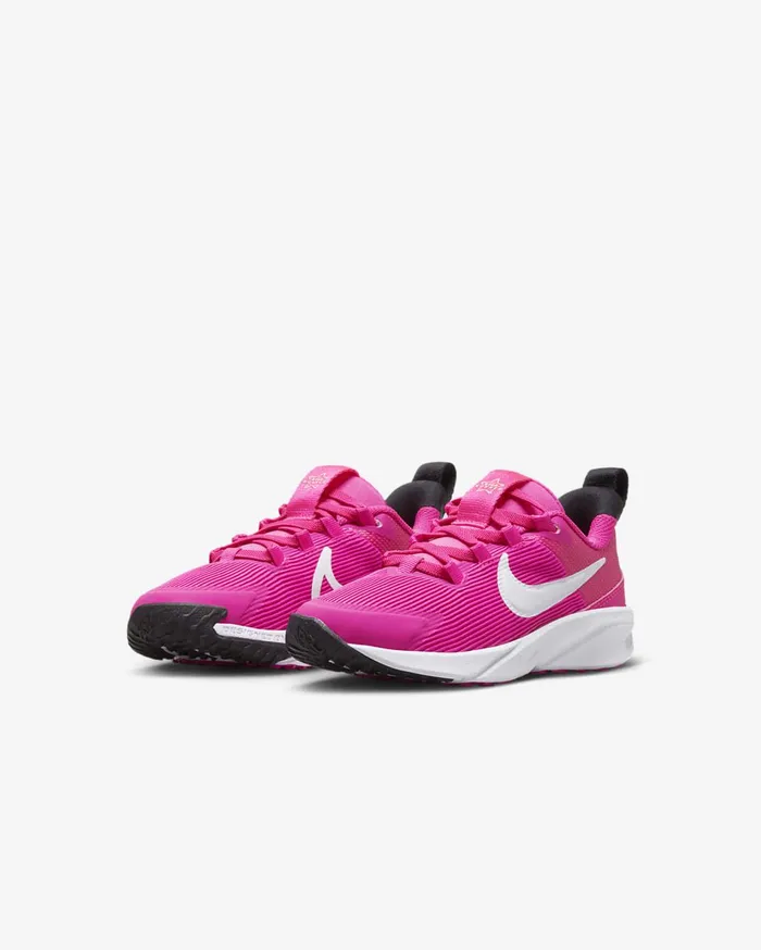 Kids Nike Star Runner 4 Fierce PinkBlackPlayful PinkWhite Nike Running