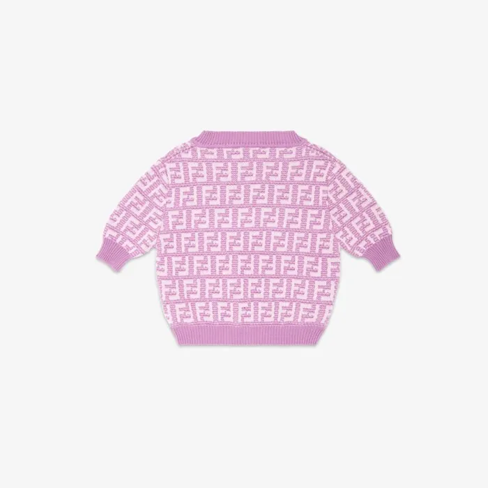Kids Purple And Lilac Cotton Knit Top Purple Fendi Ready To Wear
