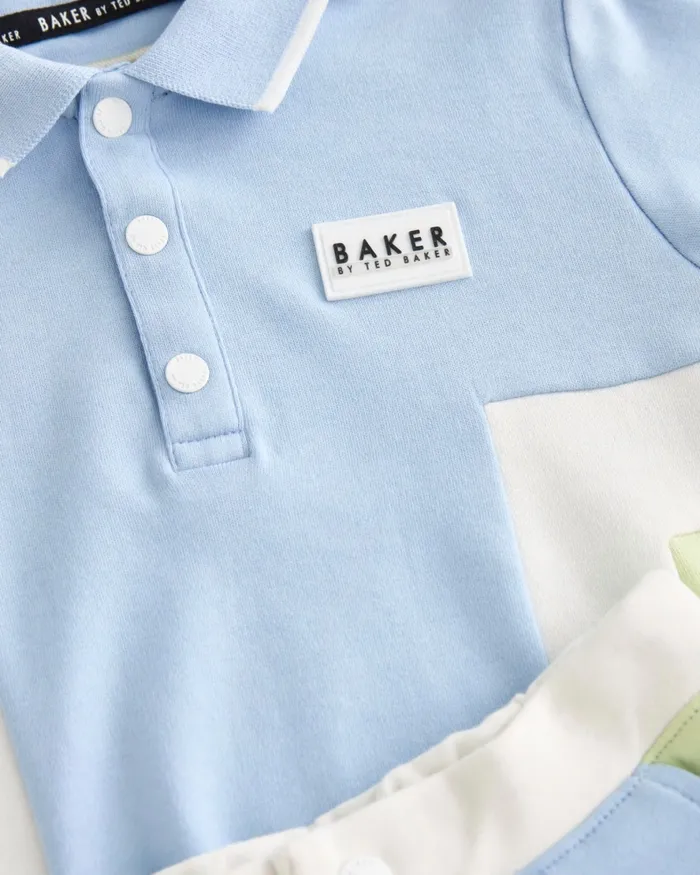 Kids RADU 8211 Colour Block Polo Shirt And Shorts Set Blue Ted Baker Sets and Outfits Kids RADU 8211 Colour Block Polo Shirt And Shorts Set Blue Ted Baker Sets and Outfits