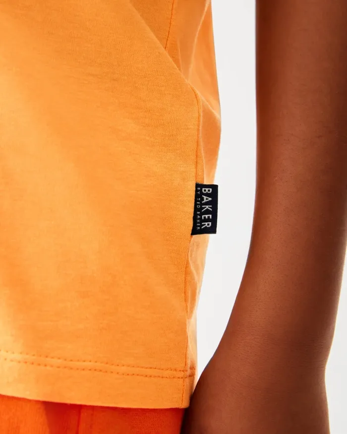 Kids RUSHMER 8211 Branded Cotton TShirt And Shorts Set Orange Ted Baker Sets and Outfits