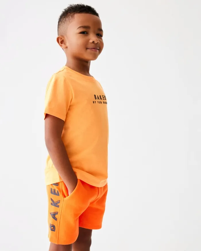 Kids RUSHMER 8211 Branded Cotton TShirt And Shorts Set Orange Ted Baker Sets and Outfits Kids RUSHMER 8211 Branded Cotton TShirt And Shorts Set Orange Ted Baker Sets and Outfits