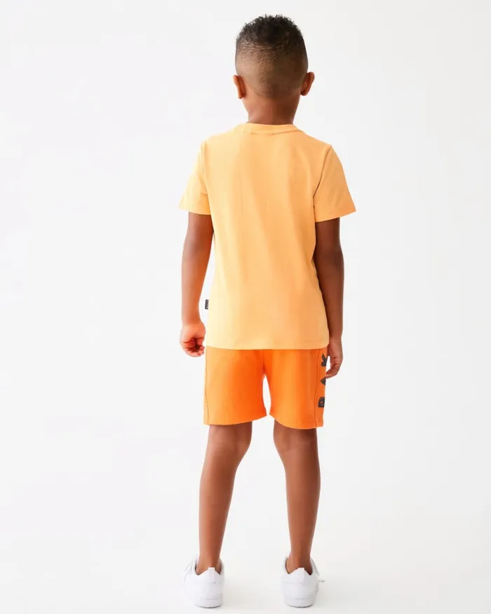 Kids RUSHMER 8211 Branded Cotton TShirt And Shorts Set Orange Ted Baker Sets and Outfits Kids RUSHMER 8211 Branded Cotton TShirt And Shorts Set Orange Ted Baker Sets and Outfits