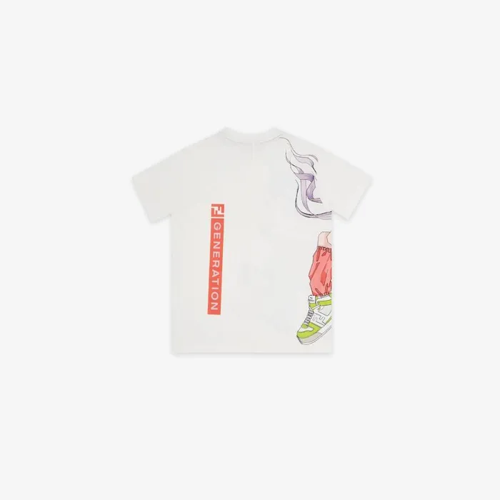 Kids White And Multicolour Jersey Junior TShirt White Fendi Ready To Wear