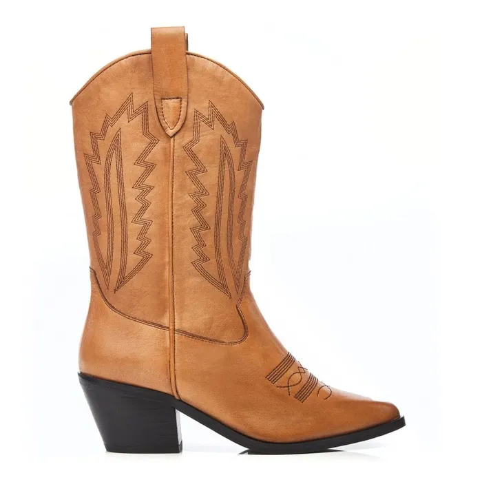 Knee High Boots Women Moda In Pelle Heston Tan Leather