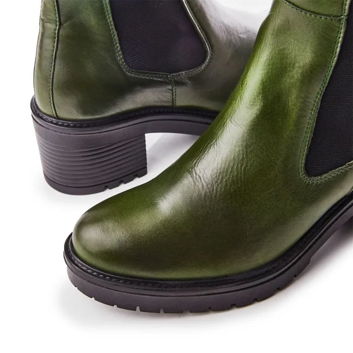 Knee High Boots Women Moda In Pelle Linettie Green Leather Knee High Boots Women Moda In Pelle Linettie Green Leather
