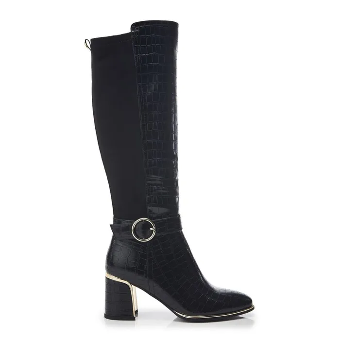 Knee High Boots Women Moda In Pelle Shantel Black Porvair