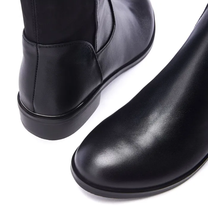 Knee High Boots Women Moda In Pelle Solenne Black Porvair