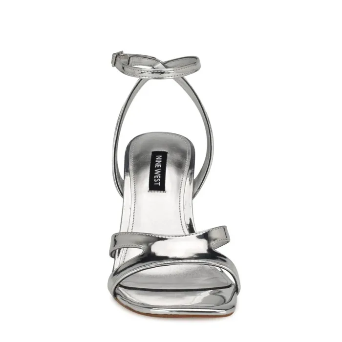 Kuane Ankle Strap Sandals Silver Women Nine West Dress Kuane Ankle Strap Sandals Silver Women Nine West Dress