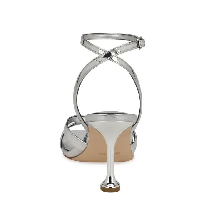 Kuane Ankle Strap Sandals Silver Women Nine West Dress Kuane Ankle Strap Sandals Silver Women Nine West Dress