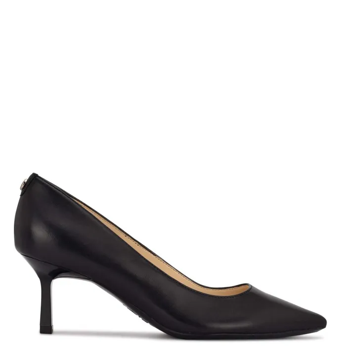 Kuna 92159 Pointy Toe Pumps Black Leather Women Nine West Pumps