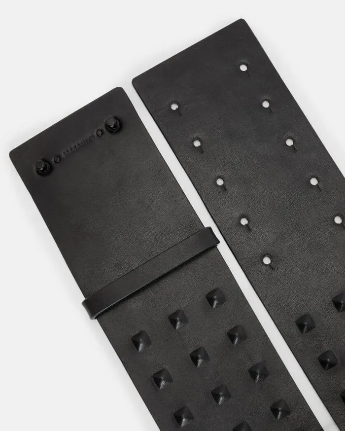 Lara Studded Leather Waist Belt Blackmatte Black Women AllSaints Leather Belts Lara Studded Leather Waist Belt Blackmatte Black Women AllSaints Leather Belts