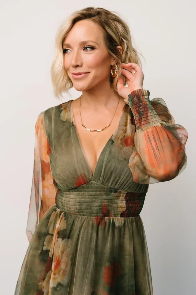 Layla Tulle Maxi Dress Olive Rust Women Baltic Born Wedding Guest