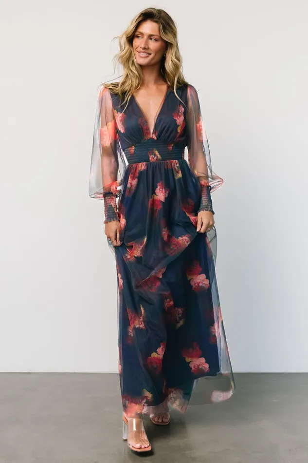 Layla Tulle Maxi Dress Topaz Ombre Floral Women Baltic Born Tulle Styles