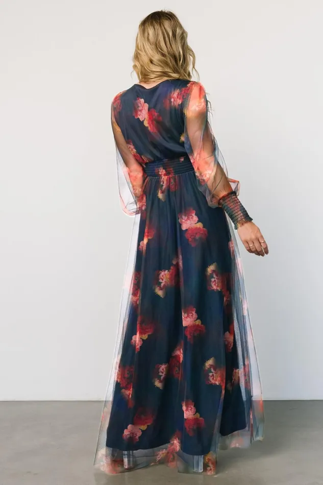 Layla Tulle Maxi Dress Topaz Ombre Floral Women Baltic Born Tulle Styles