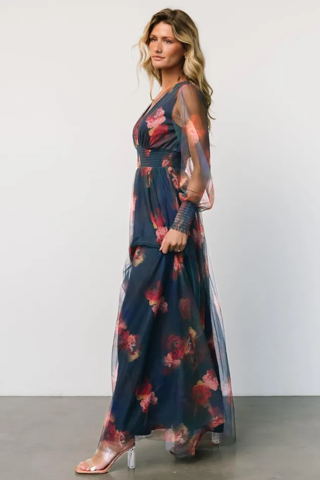 Layla Tulle Maxi Dress Topaz Ombre Floral Women Baltic Born Tulle Styles