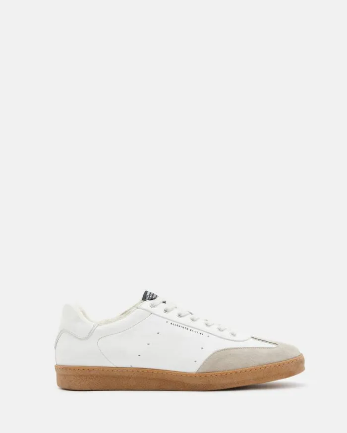 Leo Low Top Leather Sneakers Whitesand Men AllSaints Shoes and Boots