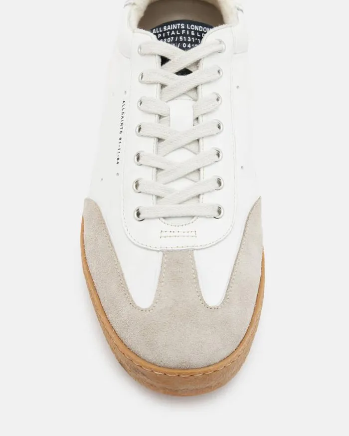 Leo Low Top Leather Sneakers Whitesand Men AllSaints Shoes and Boots