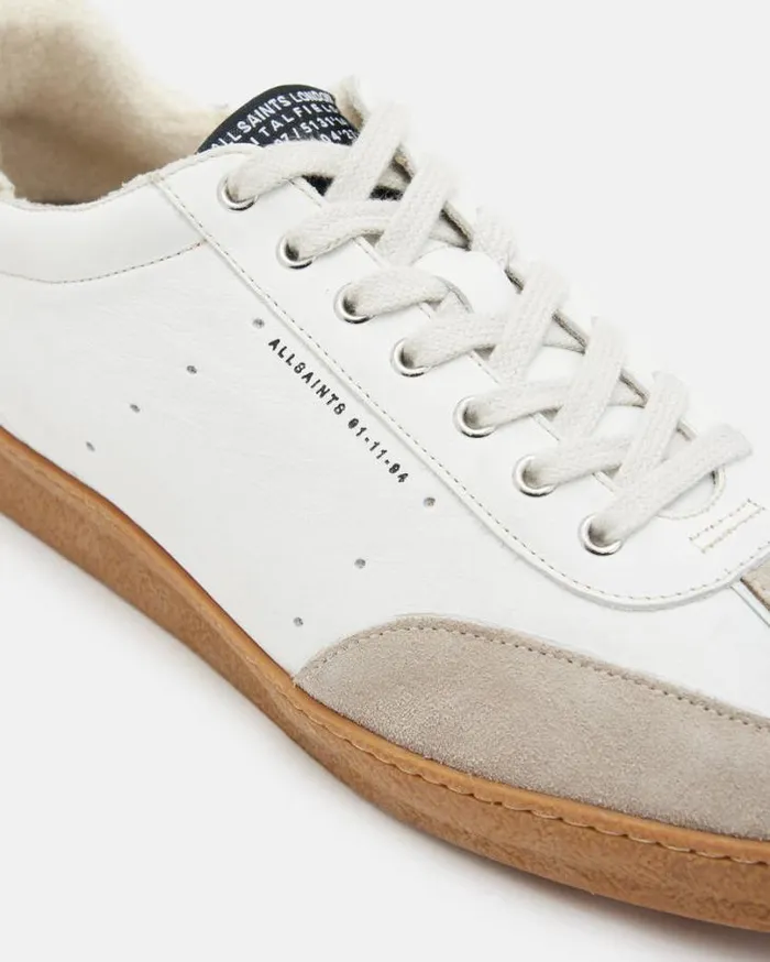 Leo Low Top Leather Sneakers Whitesand Men AllSaints Shoes and Boots
