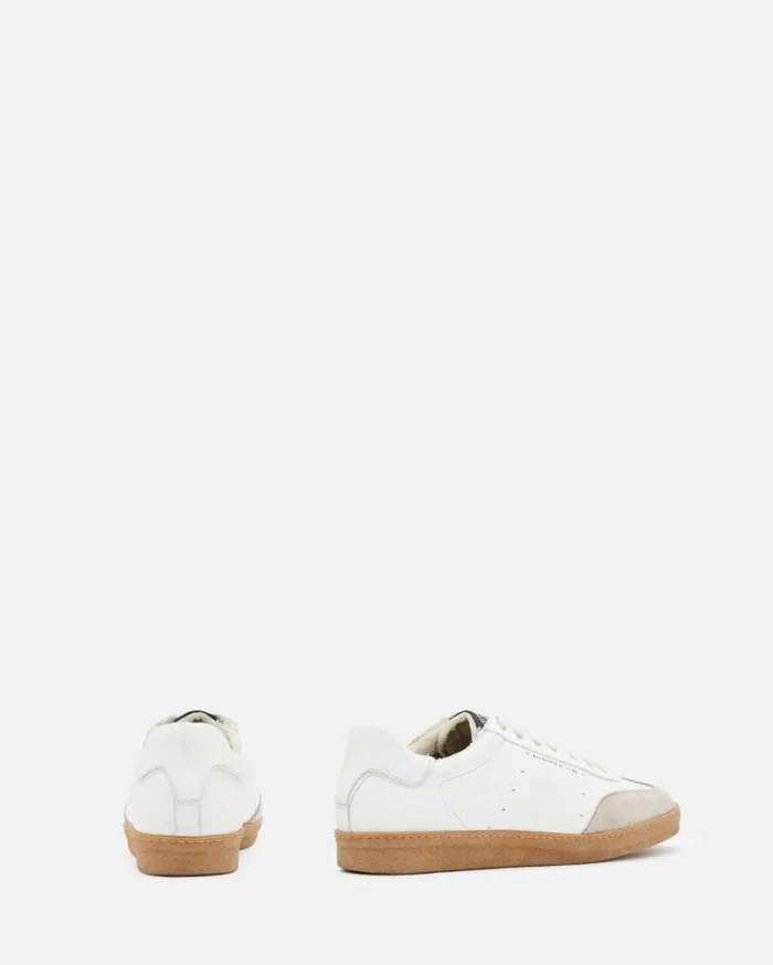 Leo Low Top Leather Sneakers Whitesand Men AllSaints Shoes and Boots