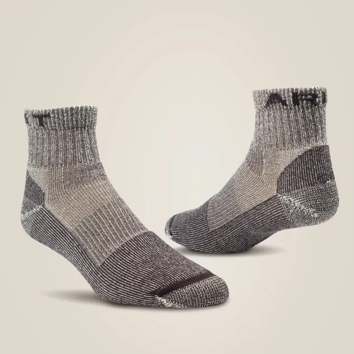 Lightweight Merino Wool Blend Quarter Crew Steel Toe Work Sock 2 Pair Pack Brown Men Ariat Socks Lightweight Merino Wool Blend Quarter Crew Steel Toe Work Sock 2 Pair Pack Brown Men Ariat Socks