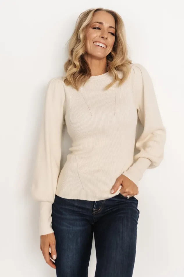 Lilou Rib Knit Sweater Ivory Women Baltic Born Sweaters Lilou Rib Knit Sweater Ivory Women Baltic Born Sweaters