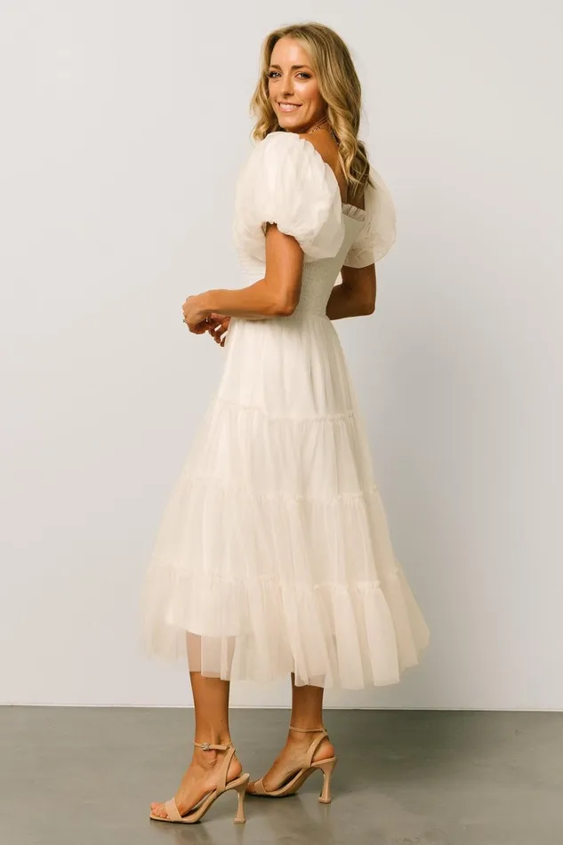 Liv Tulle Midi Dress Cream Women Baltic Born Bridal Liv Tulle Midi Dress Cream Women Baltic Born Bridal