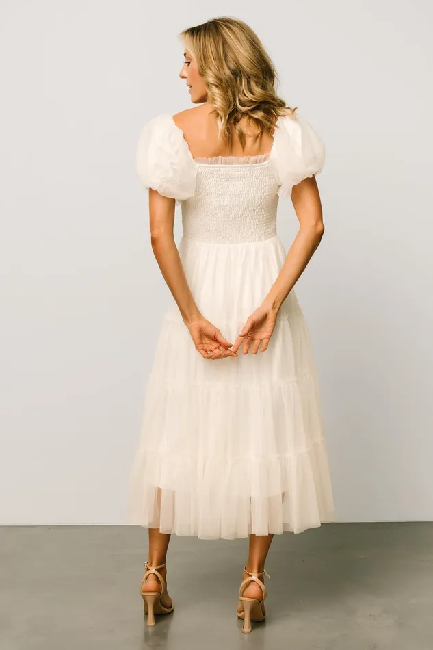 Liv Tulle Midi Dress Cream Women Baltic Born Bridal Liv Tulle Midi Dress Cream Women Baltic Born Bridal