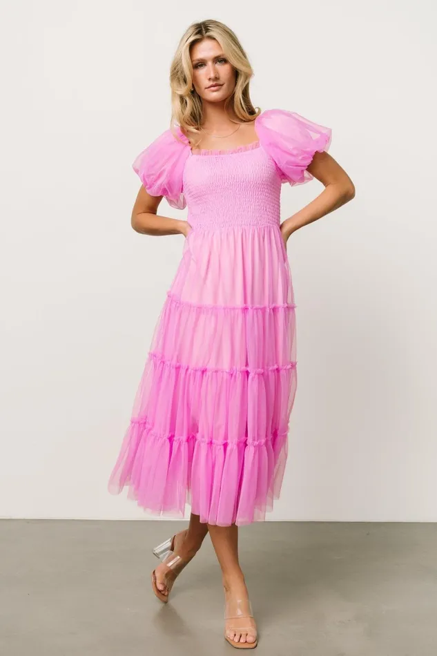 Liv Tulle Midi Dress Pink Women Baltic Born Tulle Styles